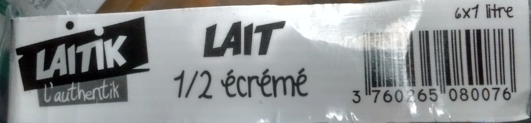 Laitik Lait Ecrémé stérilisé U.H.T. Pack de 6 x 1 Litre packshot