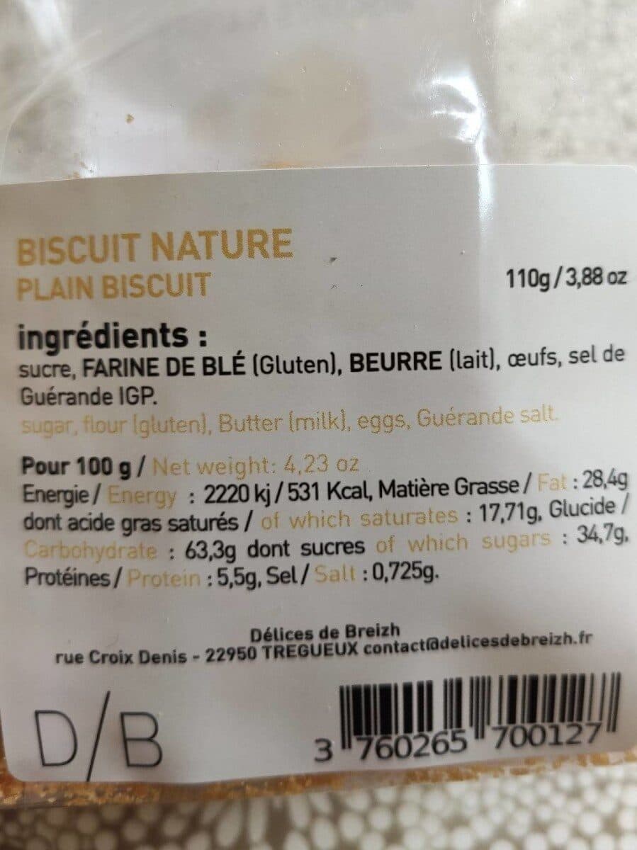 Open Food Facts Biscuits nature délices de breizh packshot