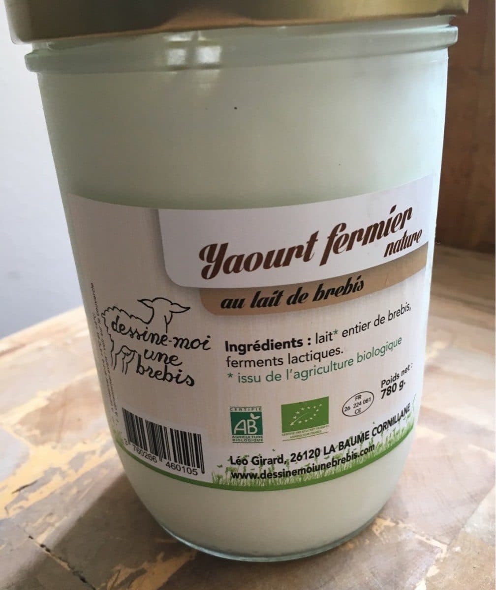 Dessine-moi une Brebis Yaourt fermier nature lait de brebis packshot