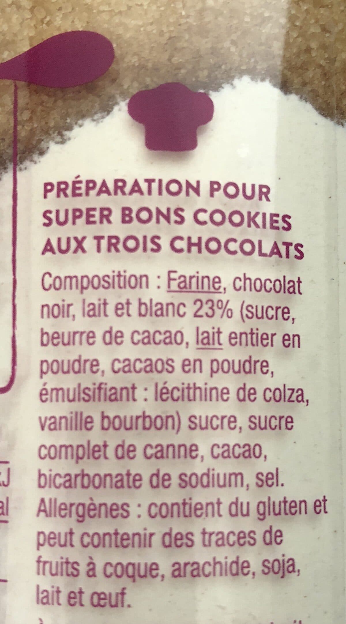 Open Food Facts Preparation pour Cookies Gourmets trois chocolats packshot