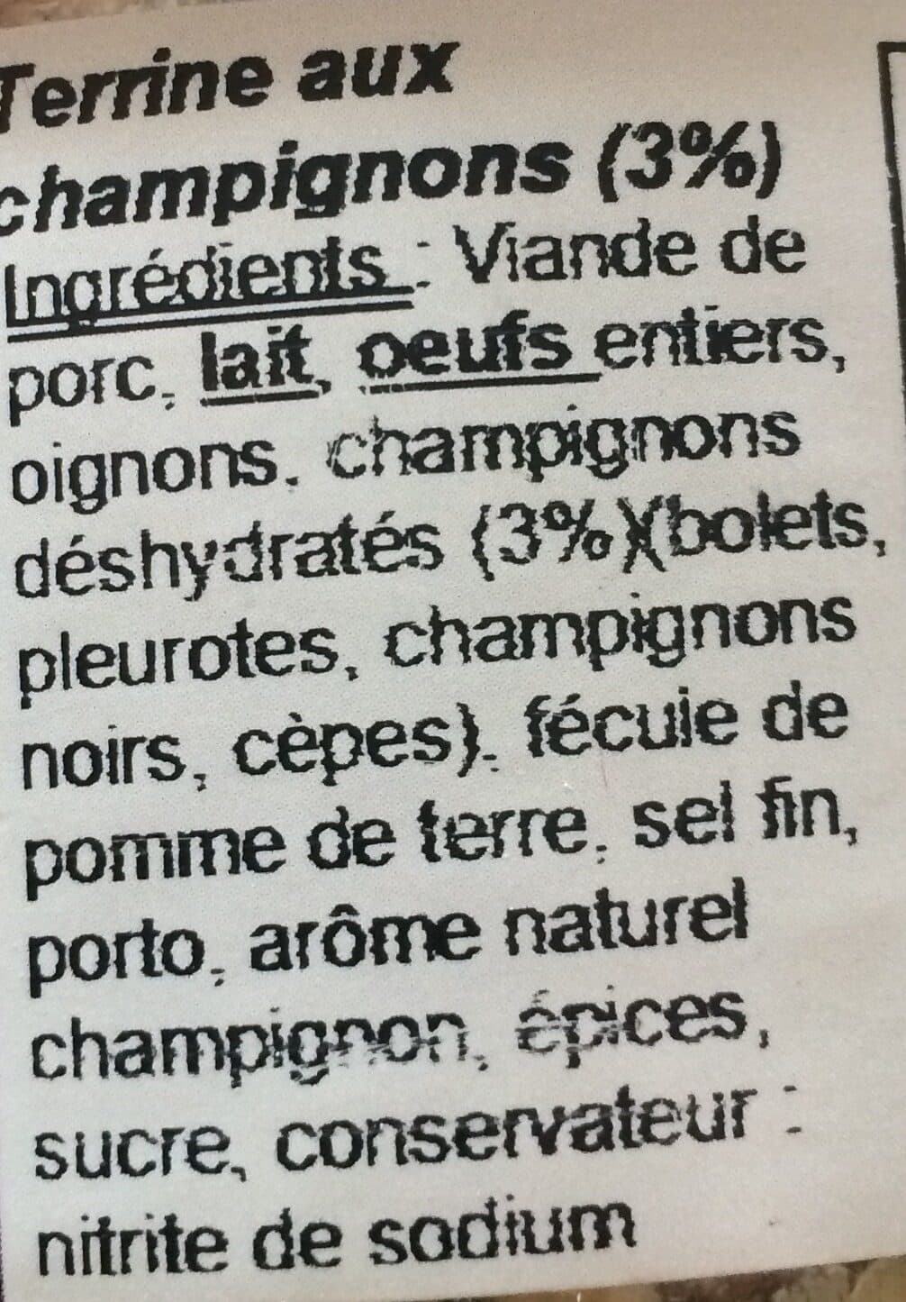 Open Food Facts Terrine forestiere packshot