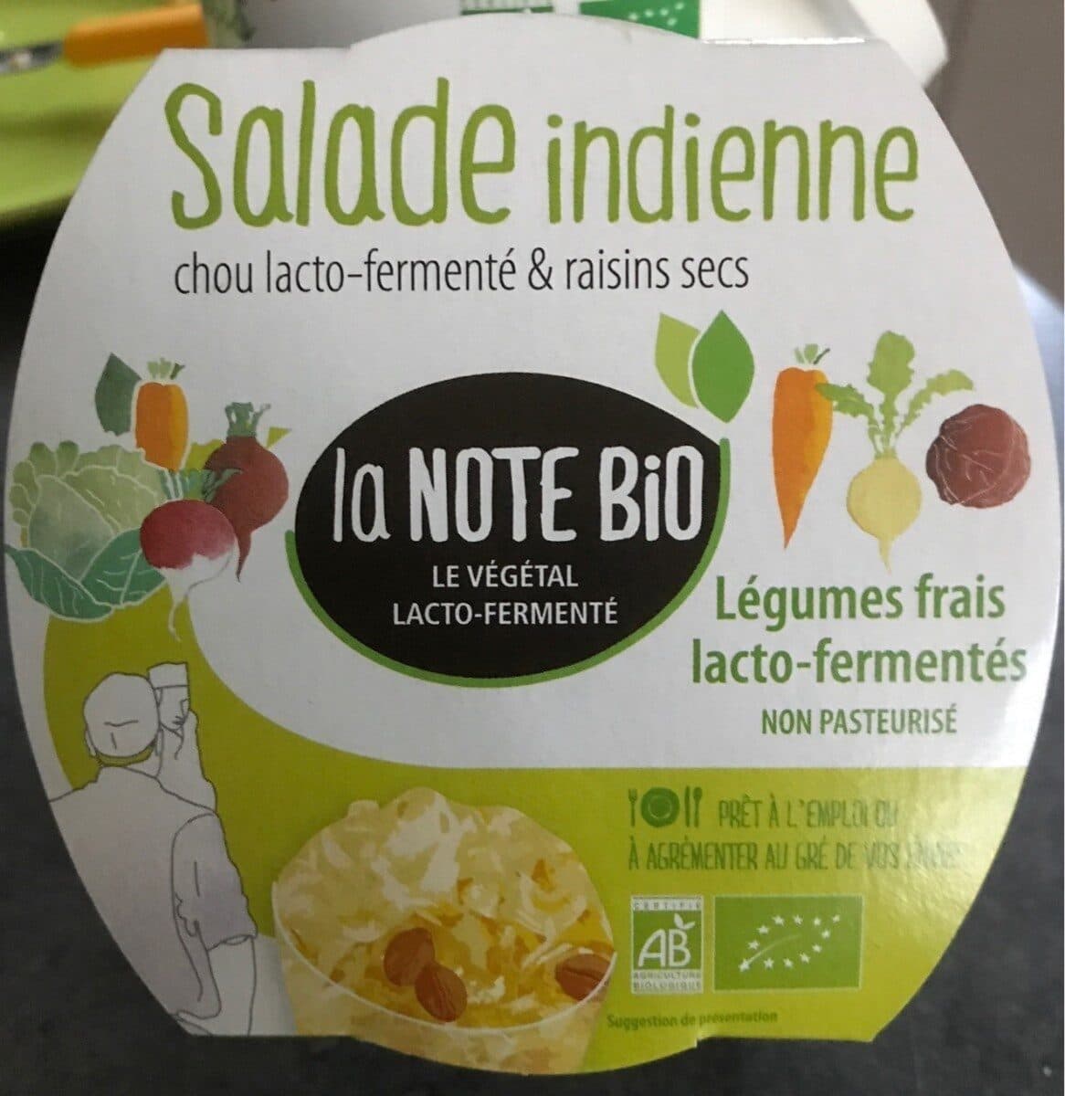 Open Food Facts Salade indienne chou lacto-fermenté & raisins secs packshot