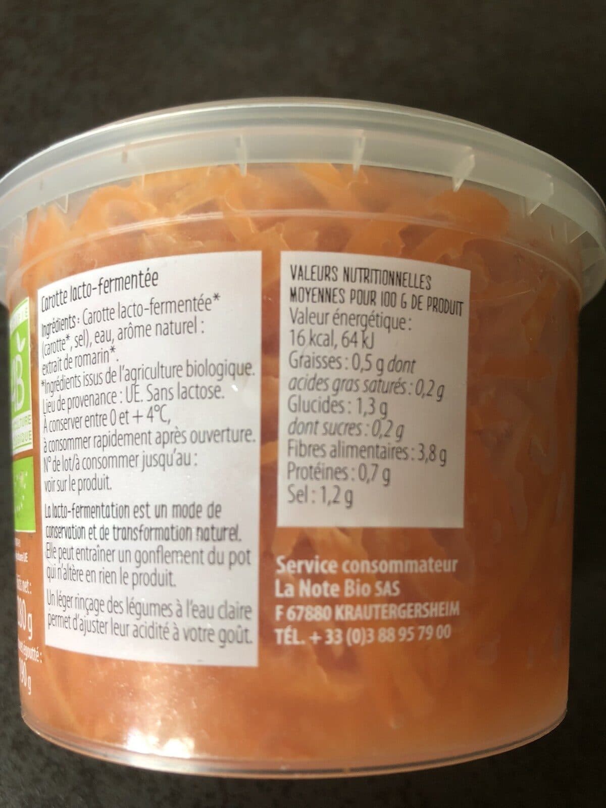 Open Food Facts Mes légumes lacto-fermentés carotte packshot