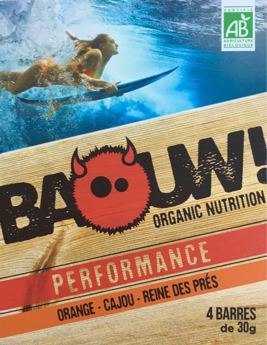 Baouw! Organic Nutrition Barre Femme Performance Orange Cajou Rein des prés packshot