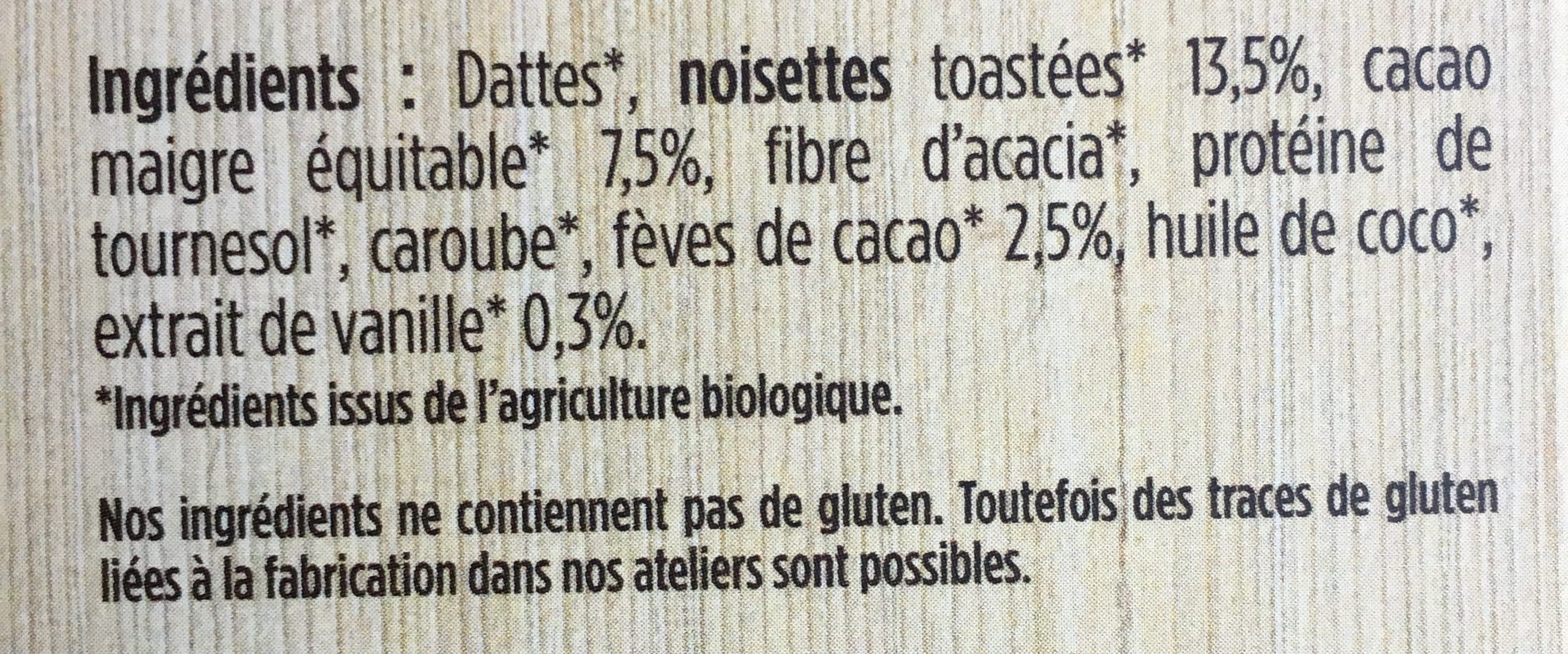 Baouw! Organic Nutrition Barres Hommes Performance Cacao-noisette-vanille packshot