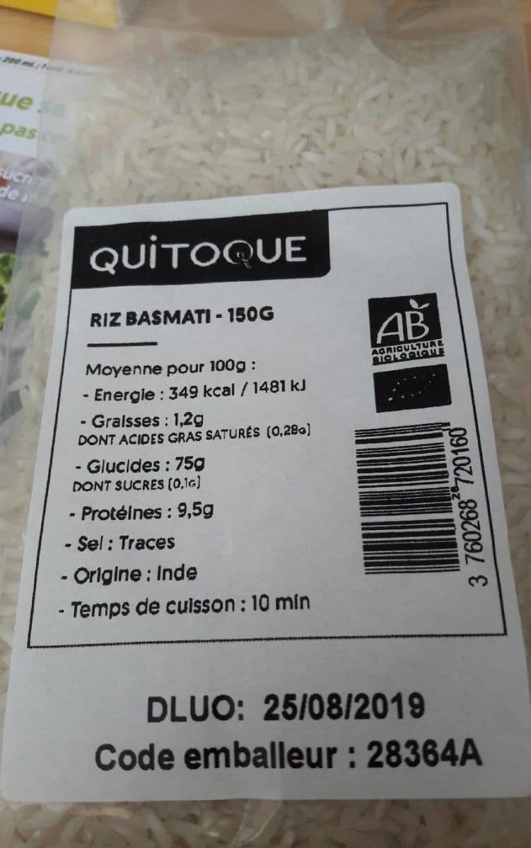 Quitoque RIZ BASMATI packshot