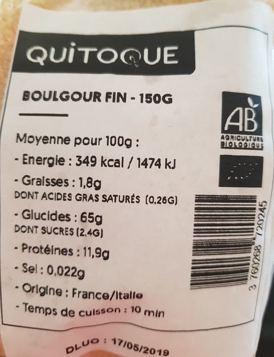 Quitoque boulgour fin packshot