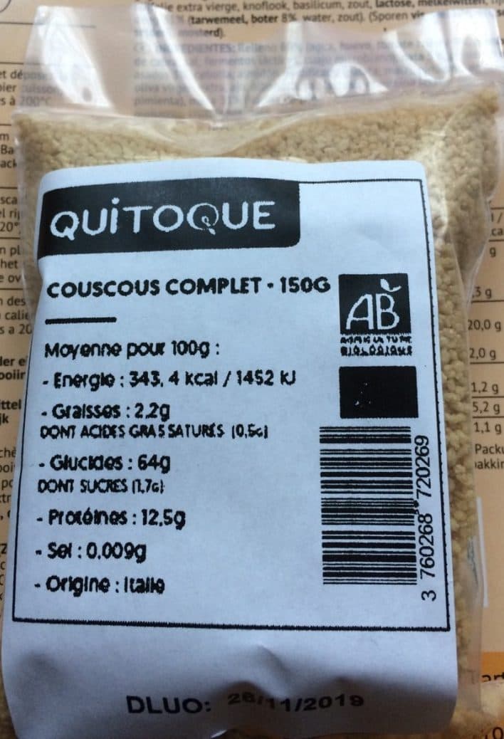 Quitoque Couscous Complet packshot