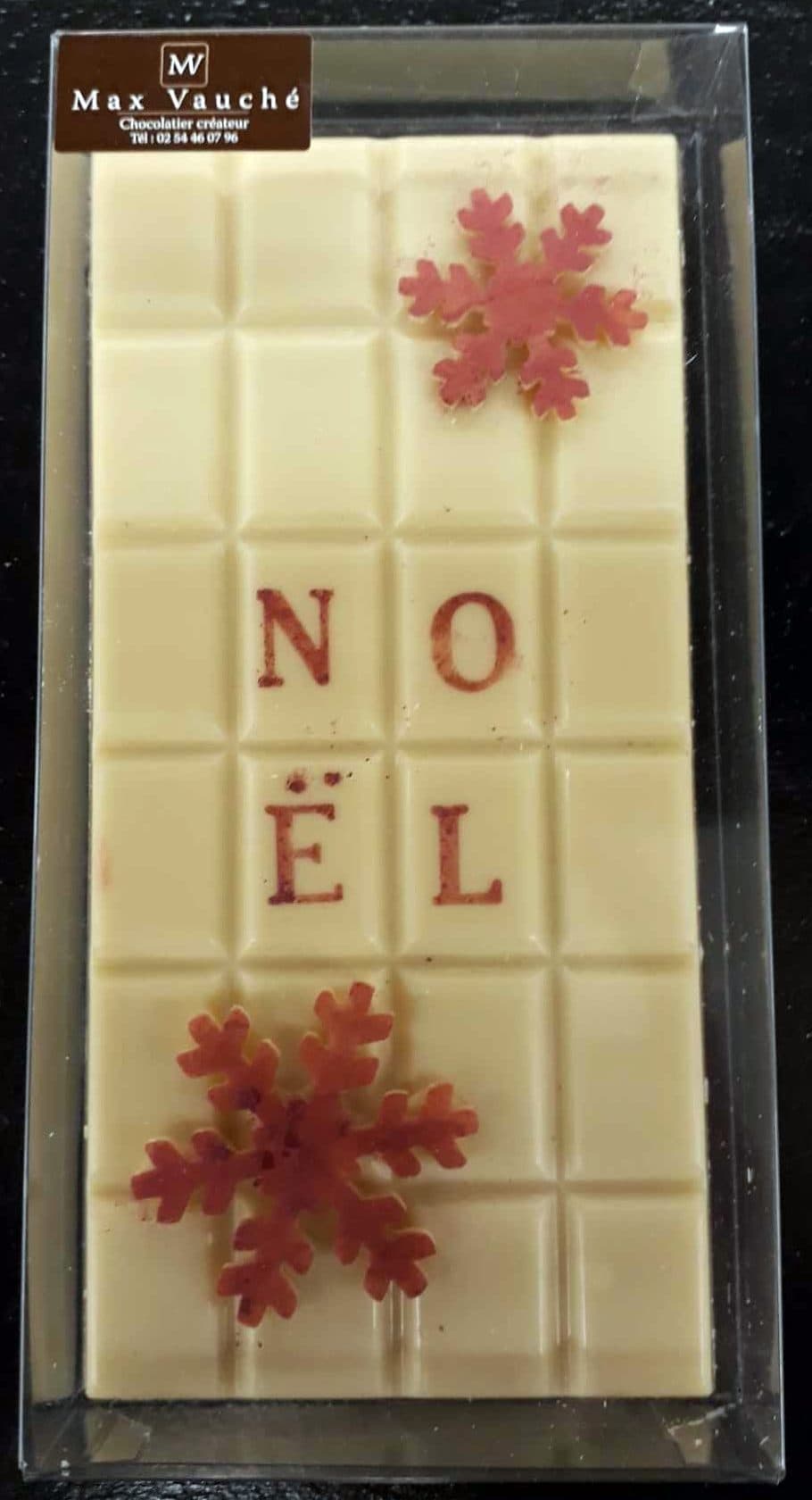 Max Vauché Tablette Noël chocolat blanc packshot