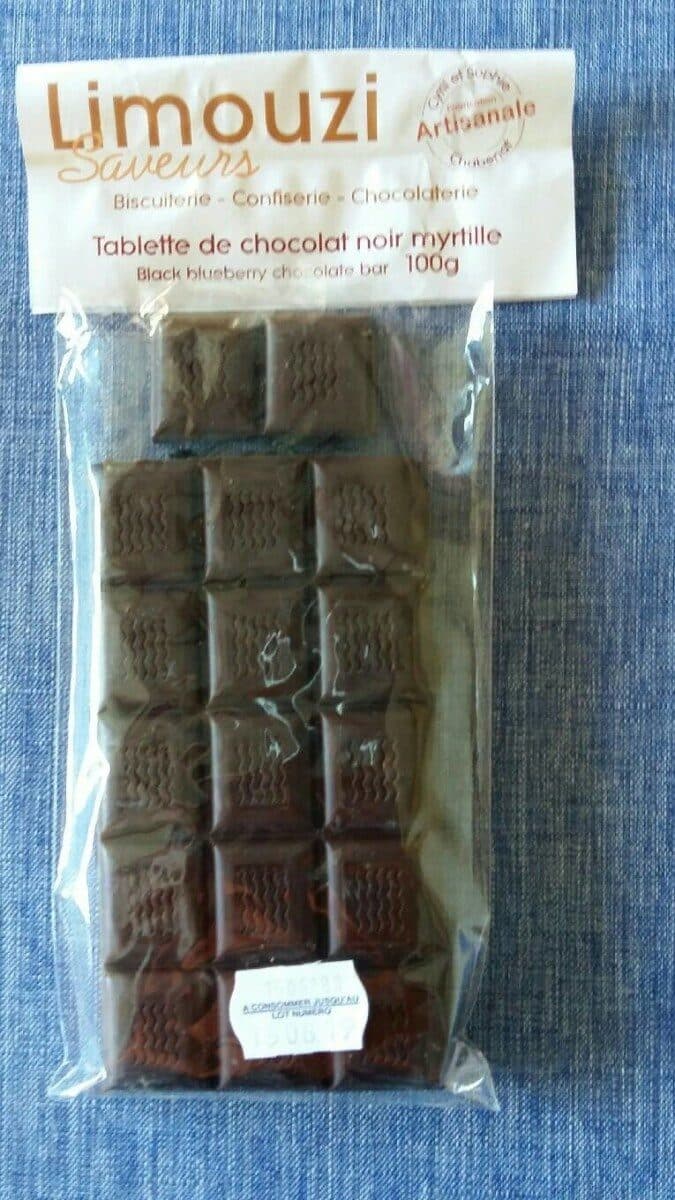 Limouzi Saveurs Tablette de chocolat noir myrtille packshot
