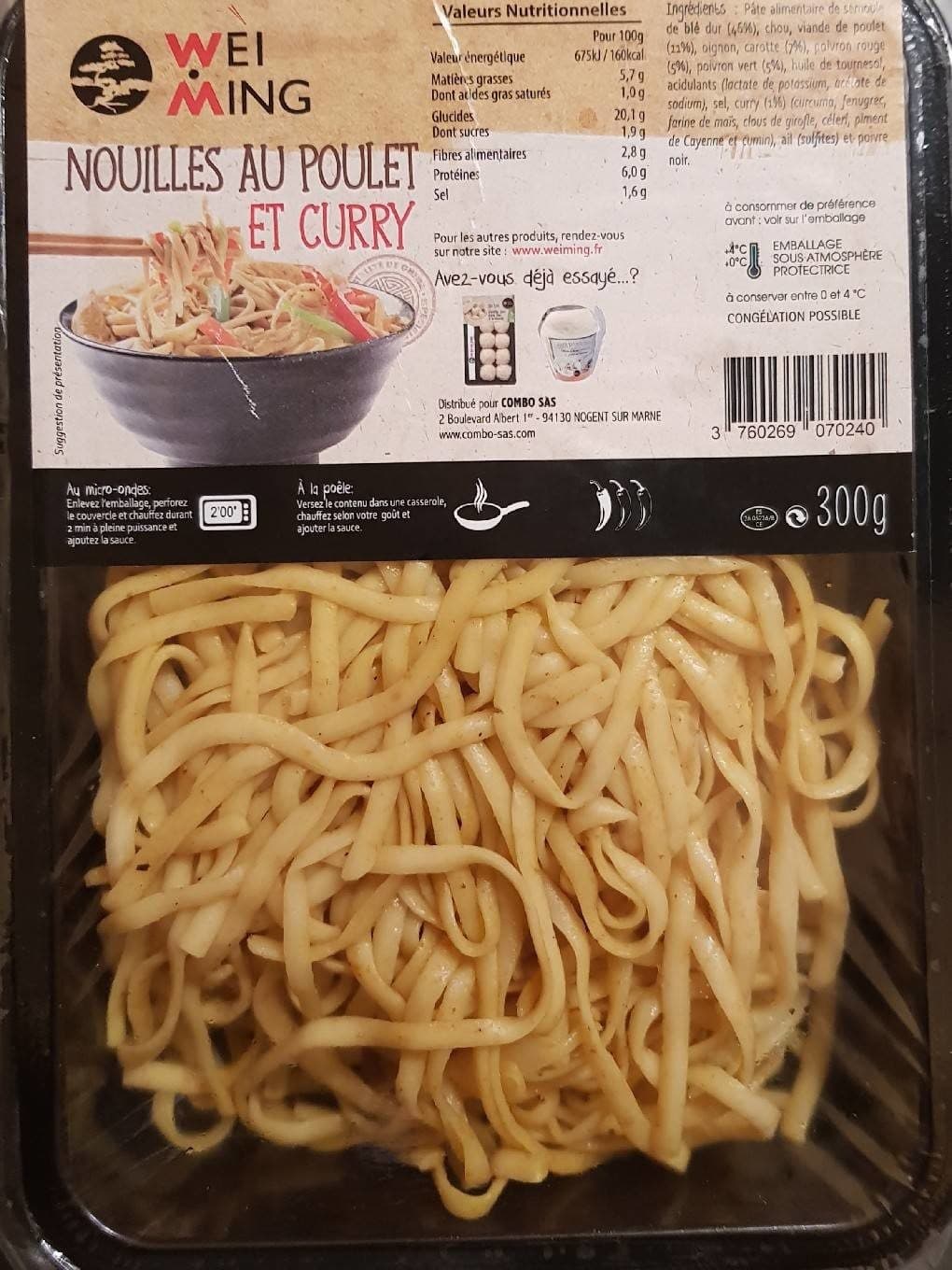 Wei Ming Nouille au poulet et curry packshot