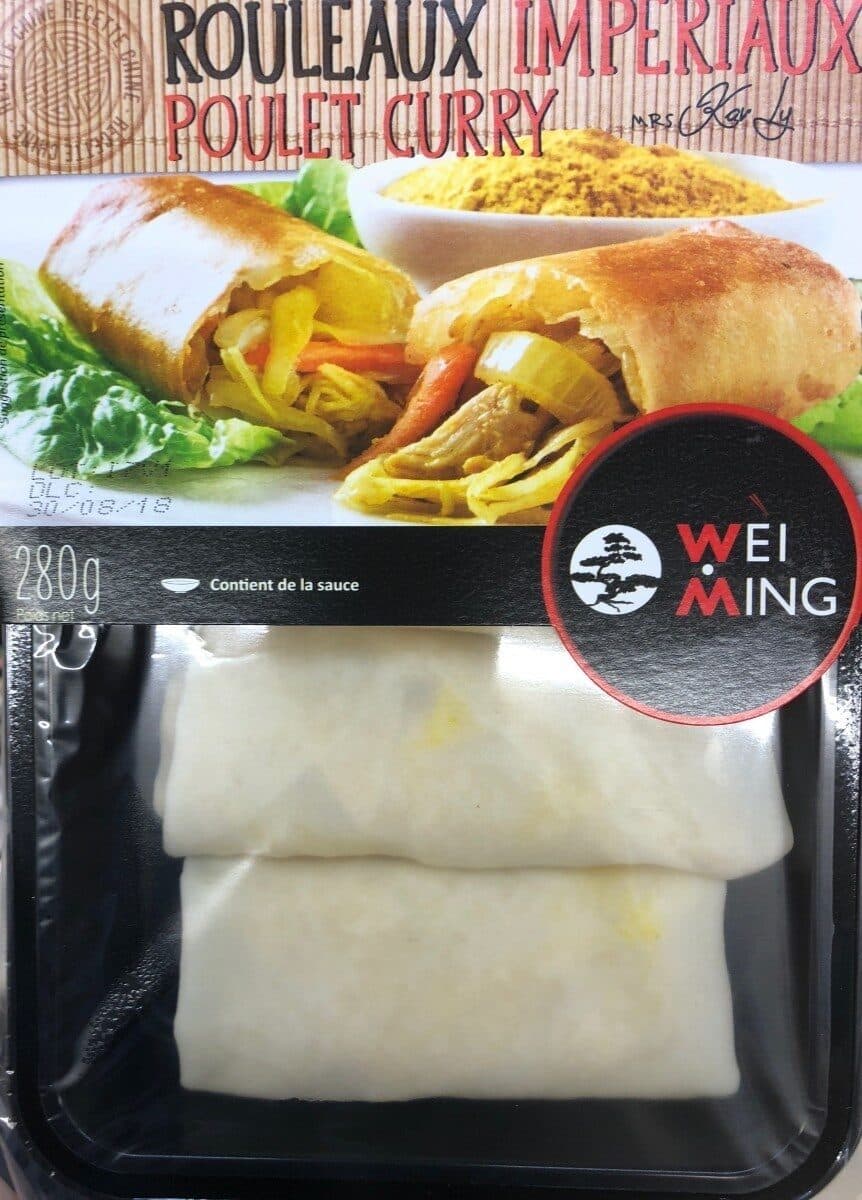 Wei Ming Rouleaux impériaux poulet curry x 4 packshot