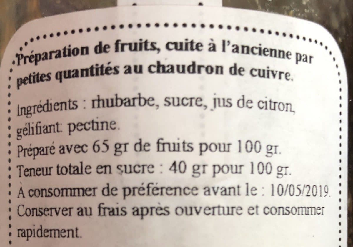 Les Papas Confituriers Confiture de rhubarbe packshot