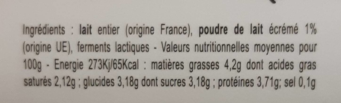 Open Food Facts Yaourt nature au lait de vache packshot