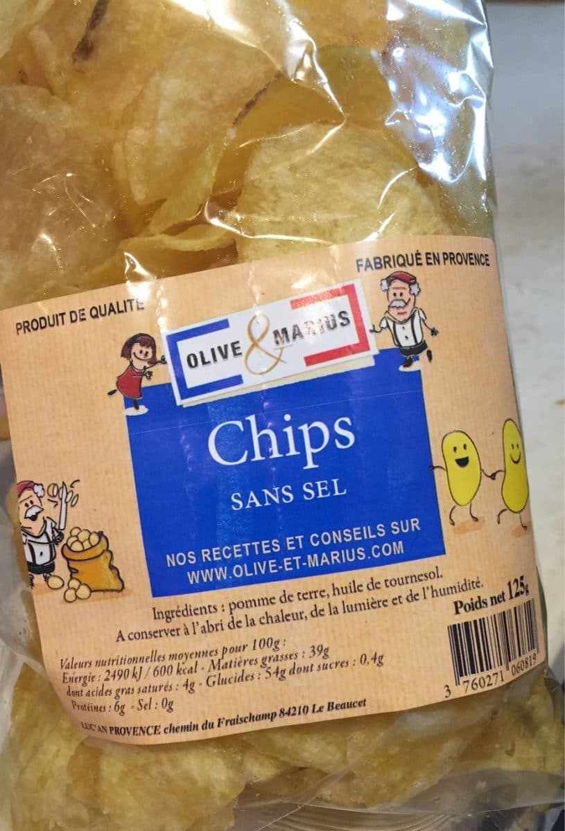 Olive & Marius Chips sans sel packshot