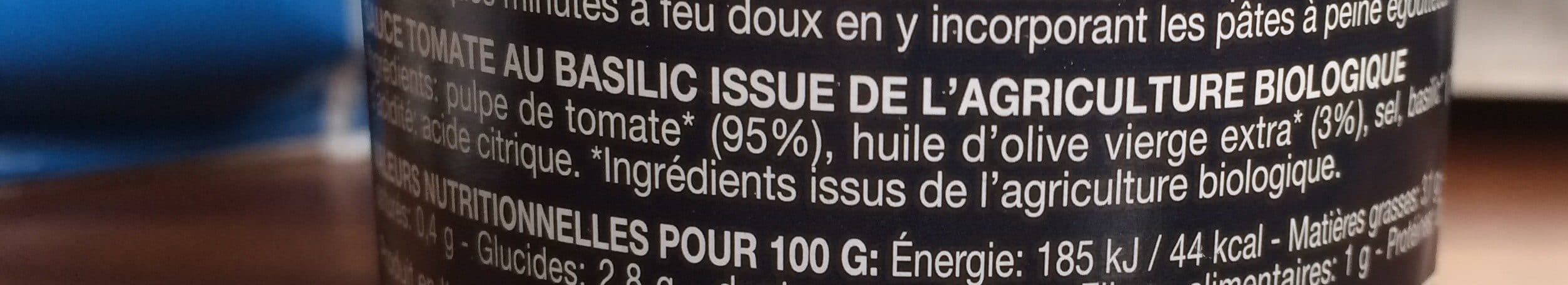 Divin Bio Sauce tomate bio au basilic packshot