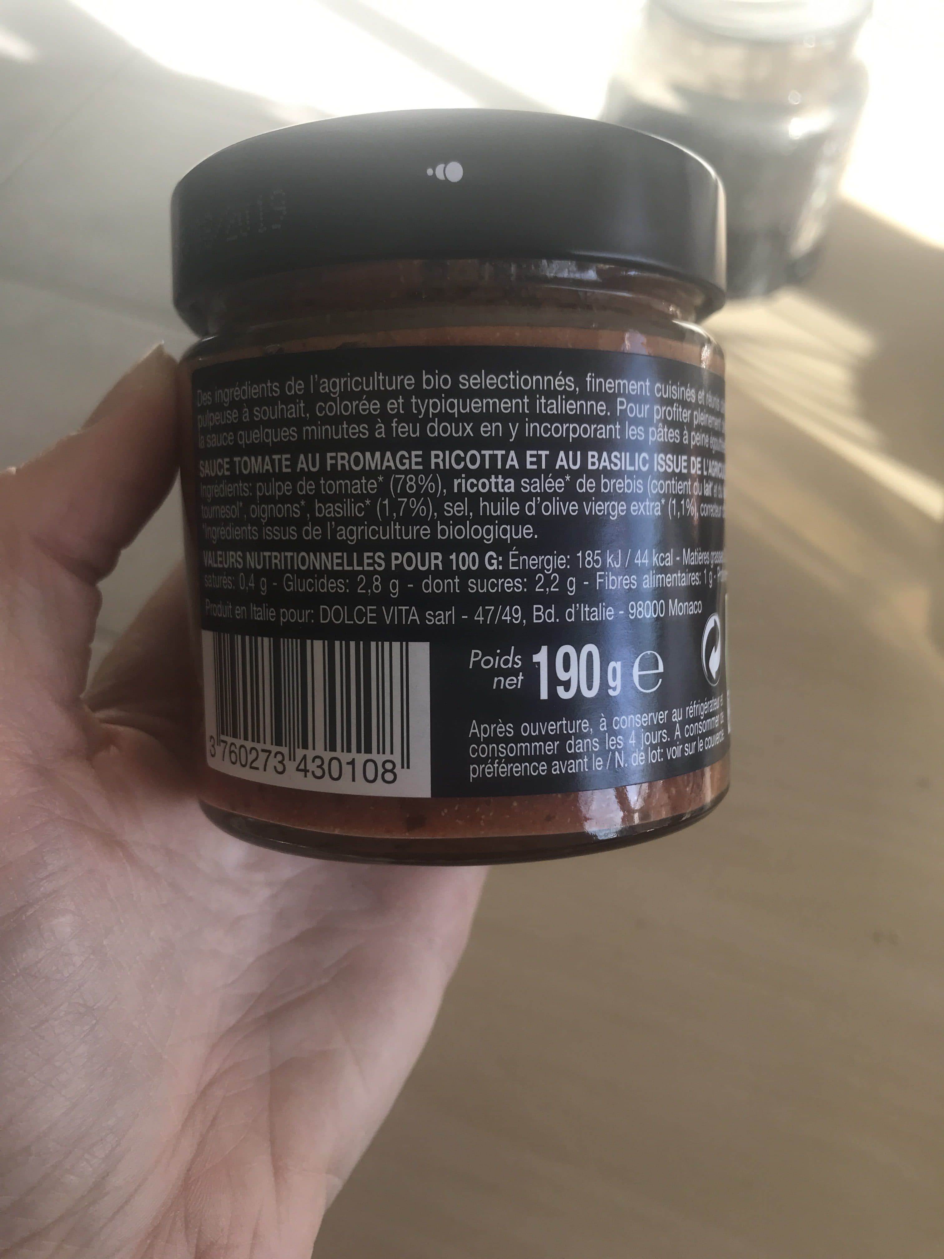 Divin Bio Sauce tomate divin bio packshot