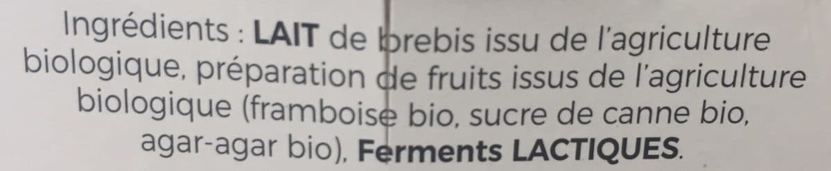 Lait'Age d'Or Yaourt brassé au lait de brebis sur lit de framboise packshot