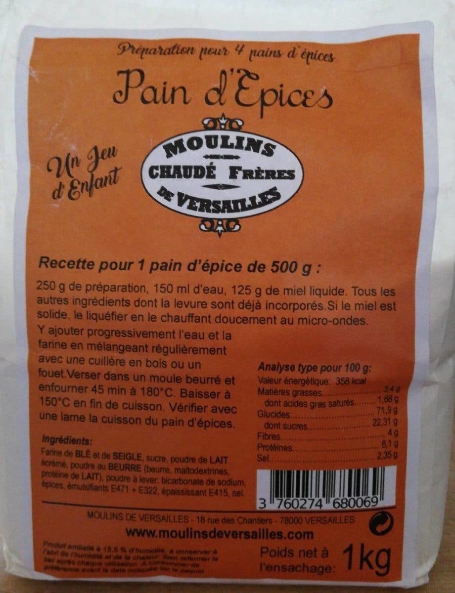 Open Food Facts Préparation pour pain d'épices packshot
