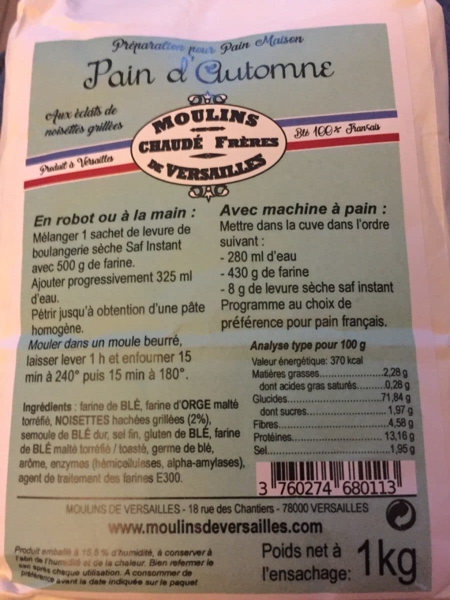 Open Food Facts Farine Pain d Automne packshot