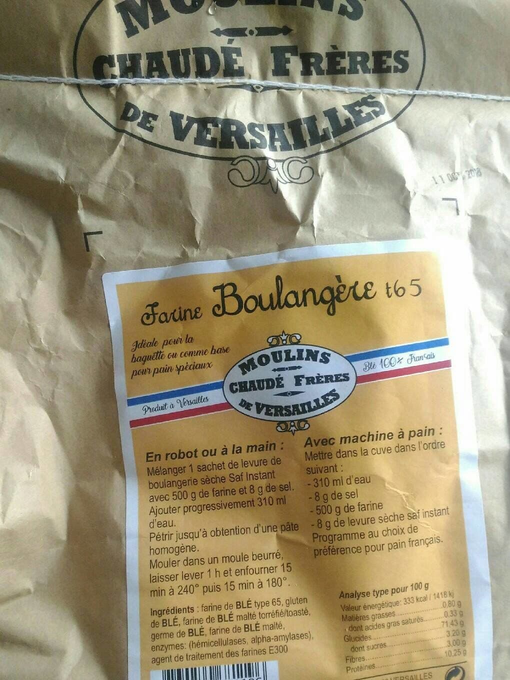 Moulins De Versailles Farine boulangère T65 packshot