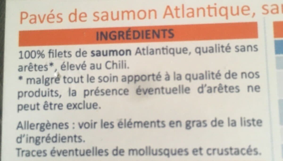Open Food Facts Pave de saumon Atlantique packshot