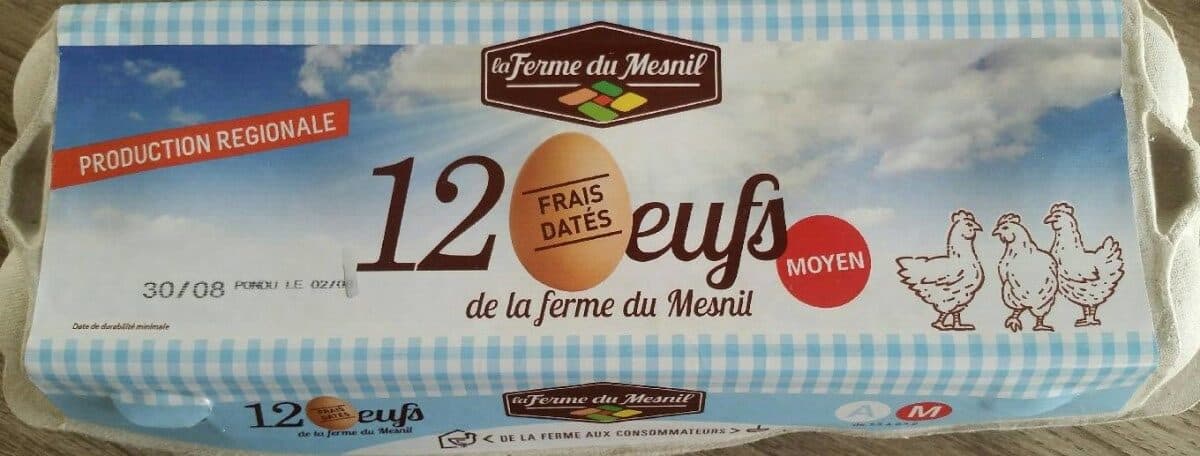 Open Food Facts 12 oeufs frais datés packshot