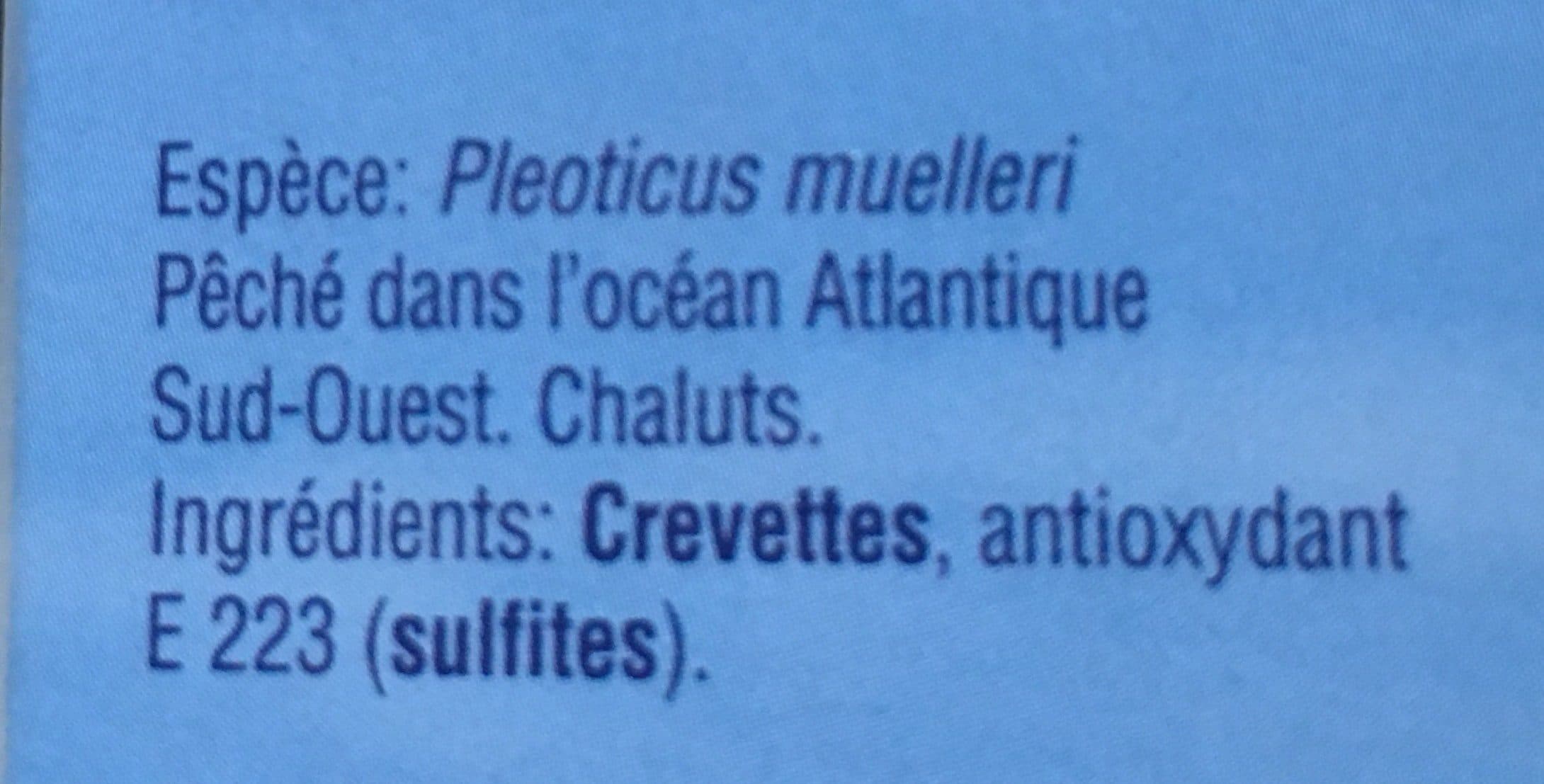 Marès Queues de crevettes sauvages crues packshot