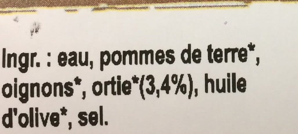 Les Délices du Maraîcher Soupe à l'ortie packshot