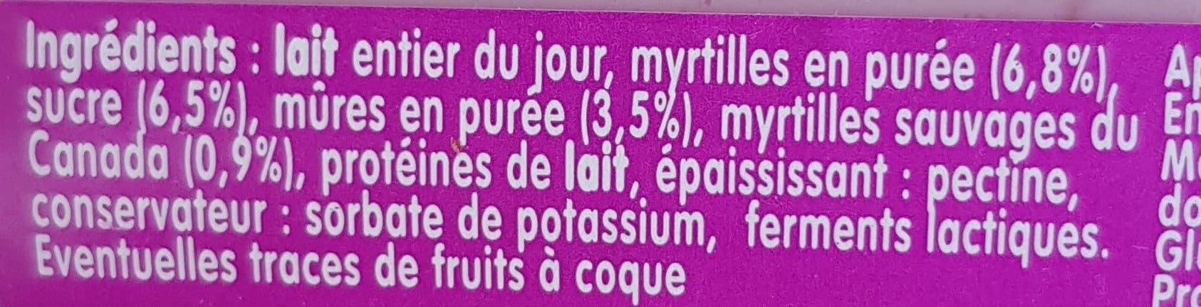 Tesslait Yaourt à boire myrtilles packshot