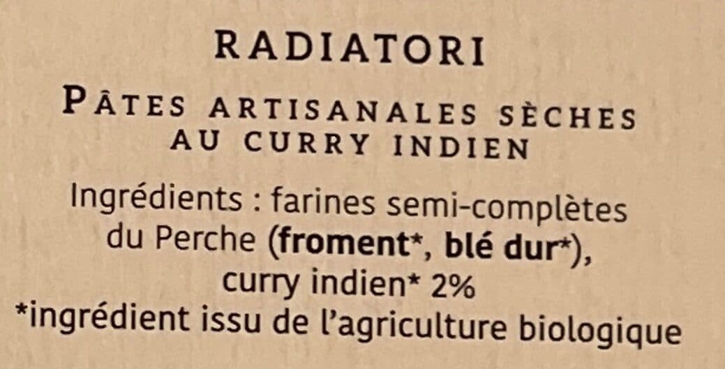 La Patte Jeanjean Radiatori Curry Indien packshot