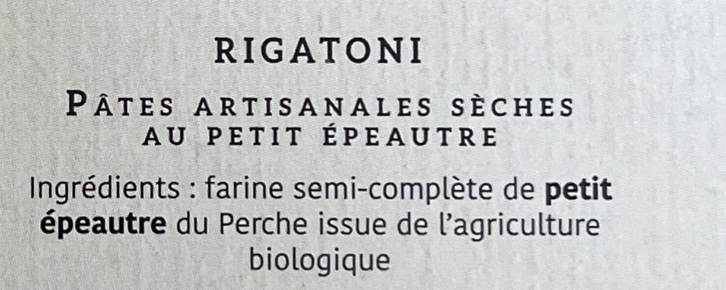 La Patte Jeanjean Rigatoni Petit Épeautre packshot