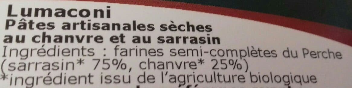 Open Food Facts Lumaconi chanvre sarrasin packshot