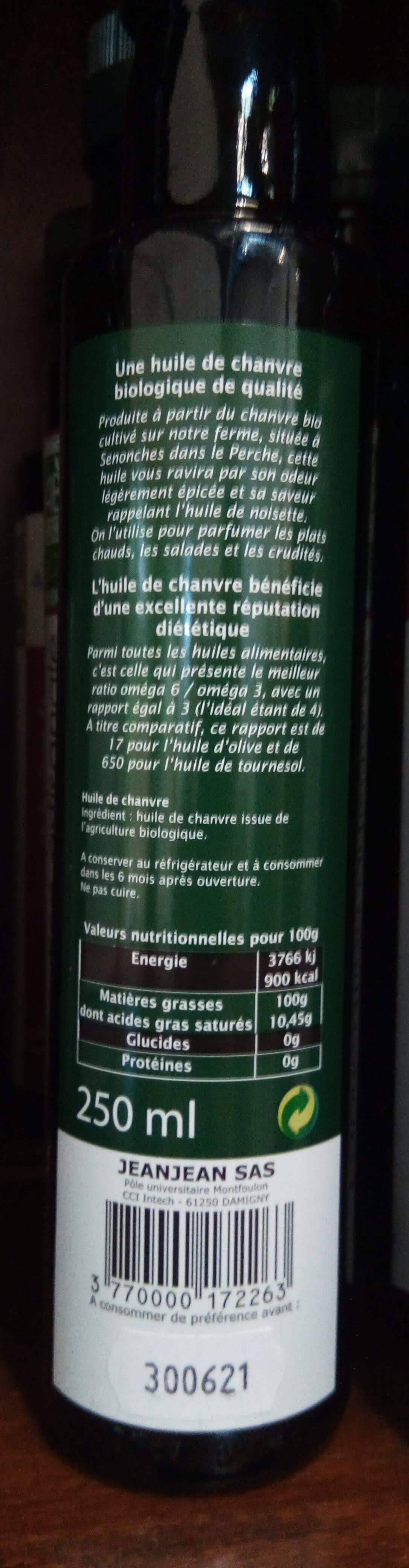 JEAN JEAN Huile vierge de chanvre packshot