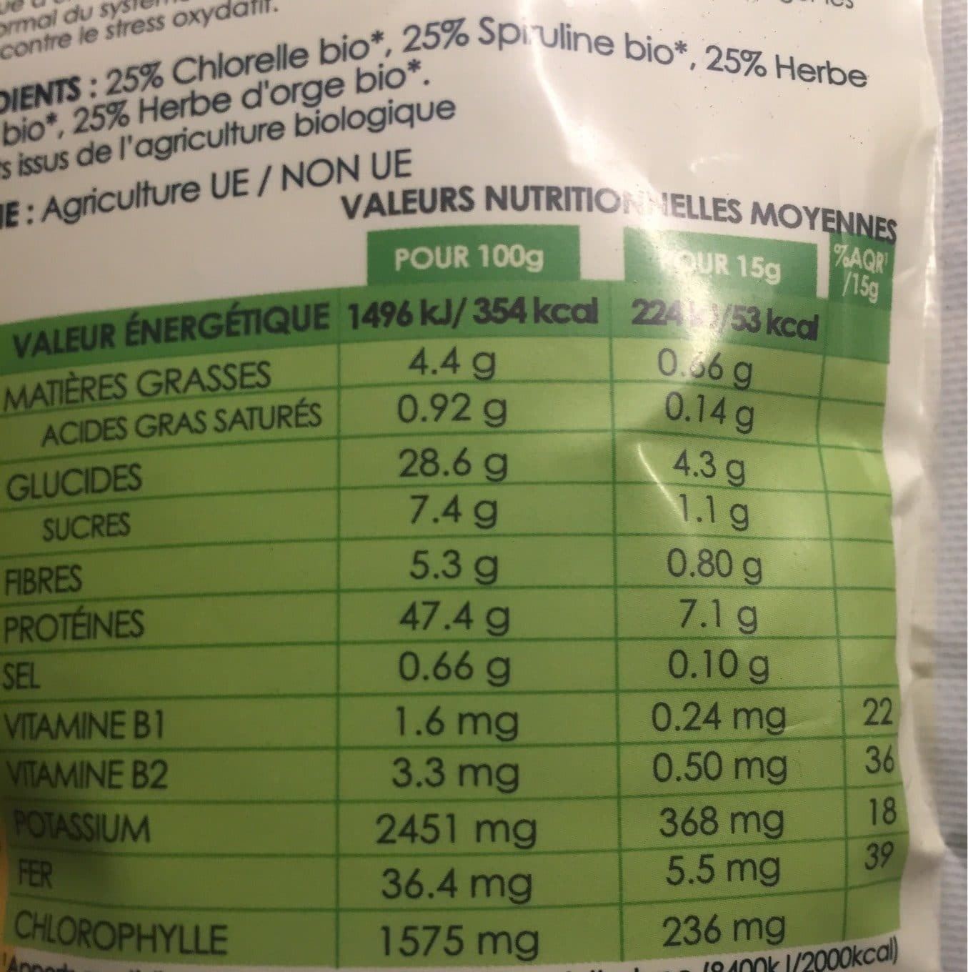 Madia bio Mélange Chlorelle, Spiruline, Herbe De Blé, Herbe D'orge packshot