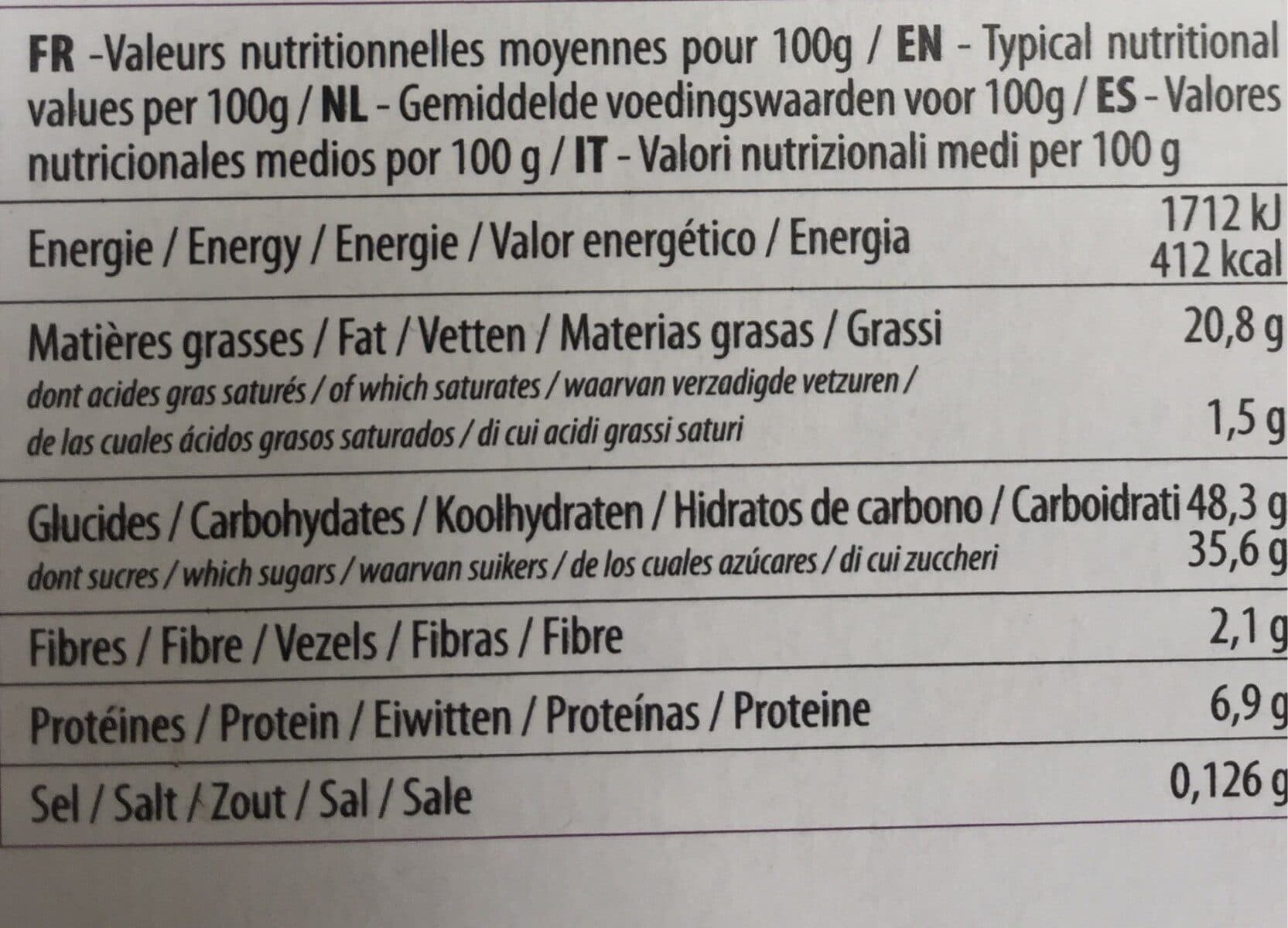 Open Food Facts Gâteau Noisette Praliné packshot
