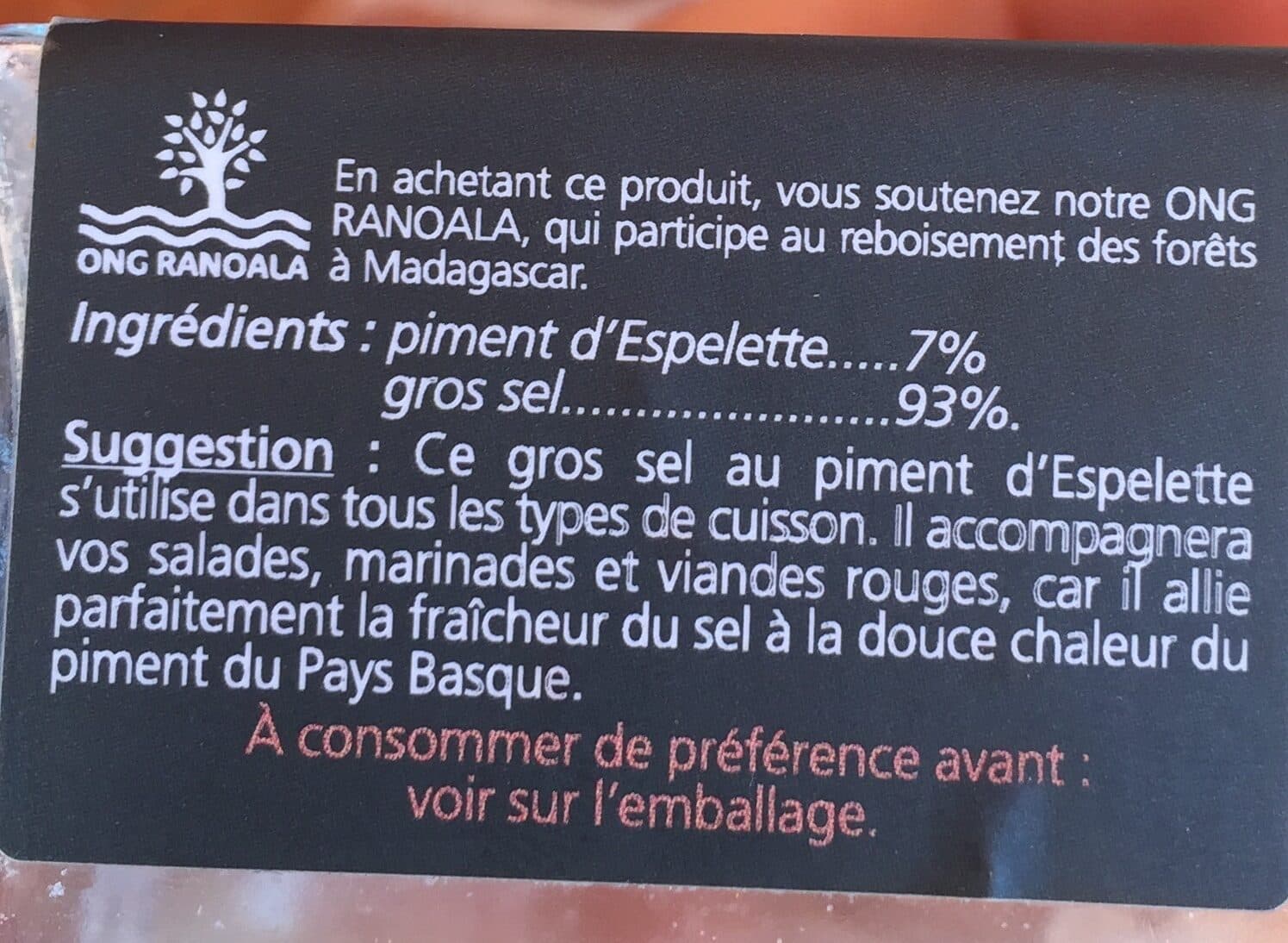 Les Epices Lavandet Gros Sel au piment d'espelette packshot
