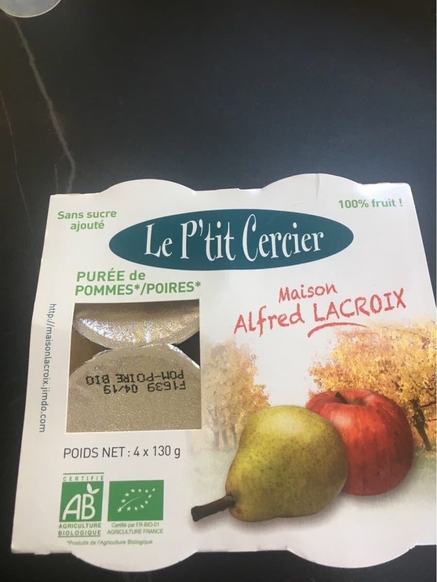 Open Food Facts Le p'tit cercier puree pommes poires packshot