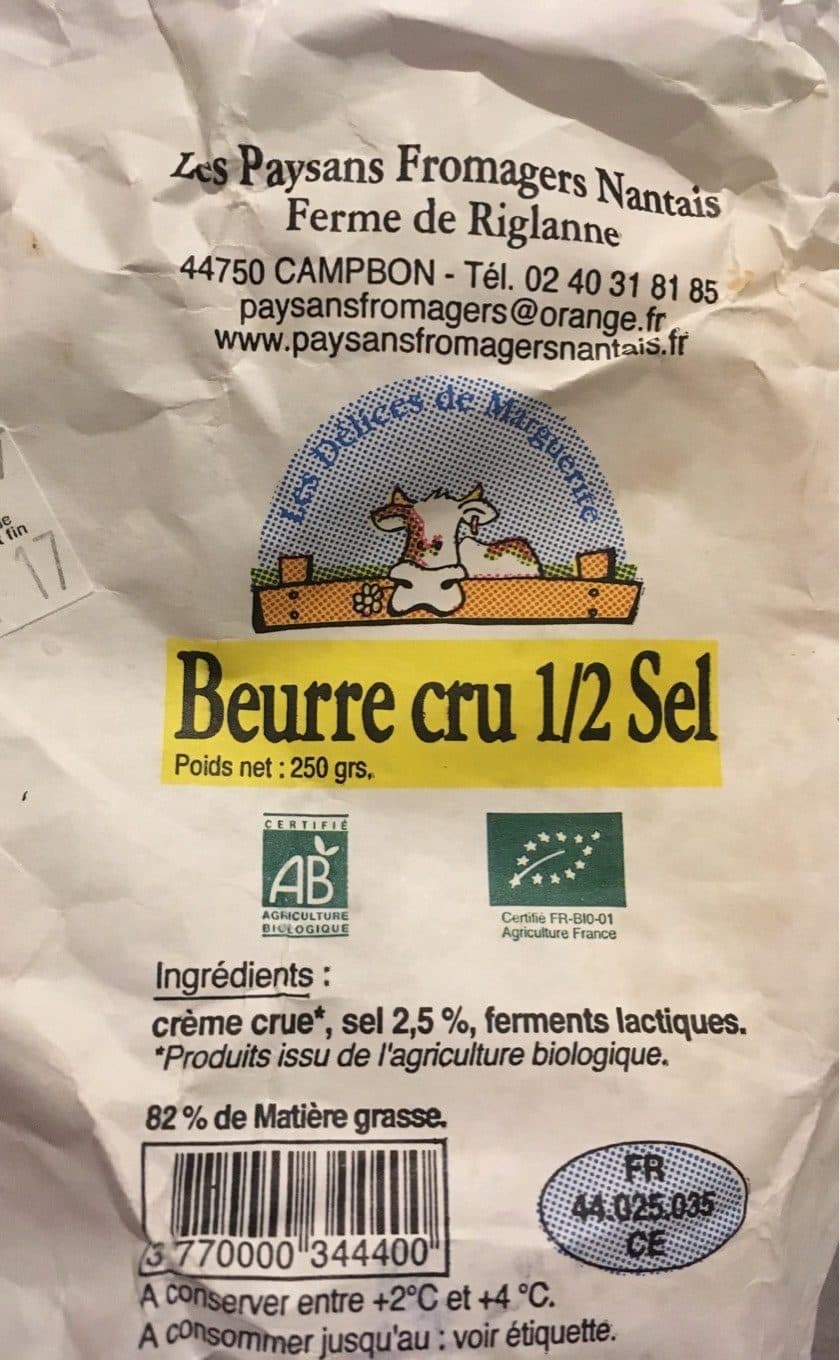 Les Delices De Marguerite Beurre cru demi-sel packshot