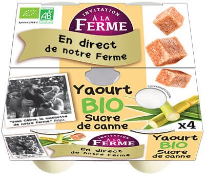 Invitation a la ferme Yaourt au sucre de canne packshot