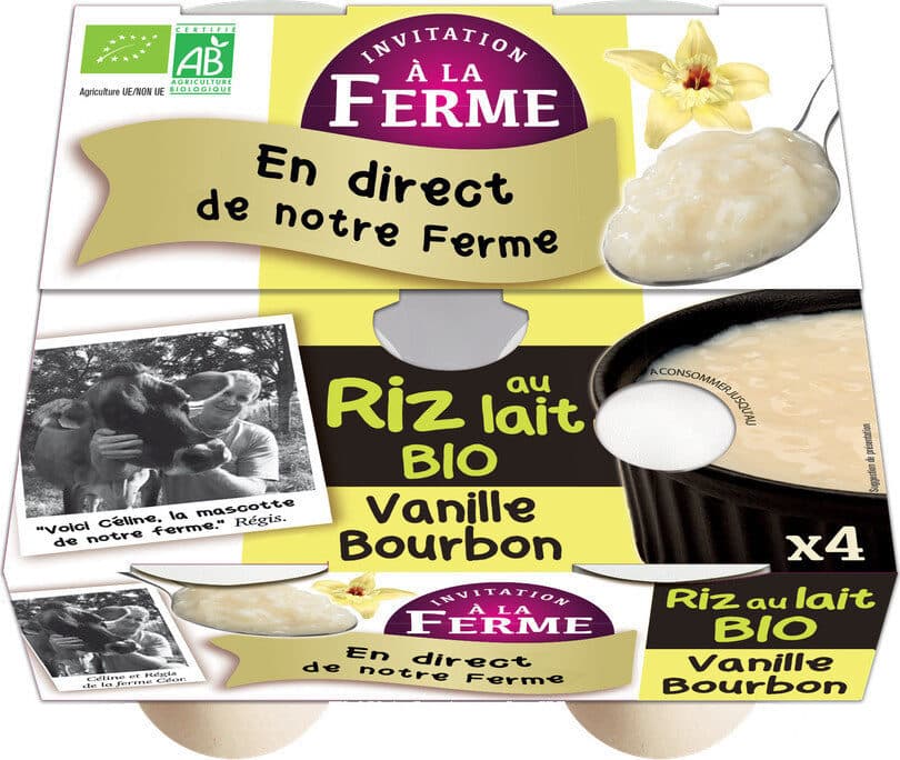 Invitation à la Ferme Riz au lait à la vanille Bourbon packshot