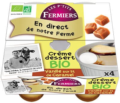 Invitation à la Ferme Crème dessert fermière Vanille sur lit de Caramel packshot