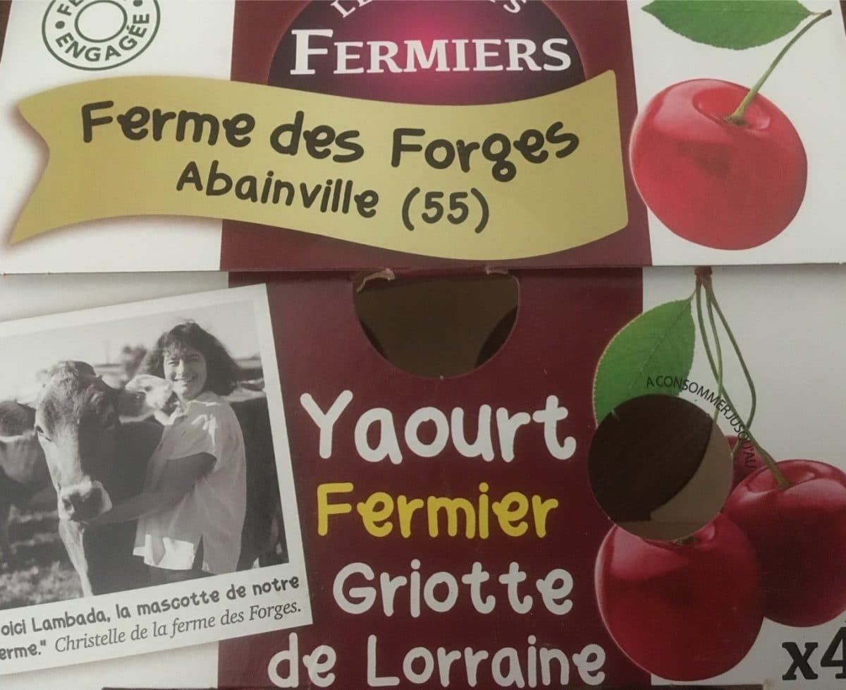 Les P'tits Fermiers Yaourt fermier Griotte de Lorraine packshot