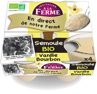 Invitation à la Ferme semoule à la vanille Bourbon packshot