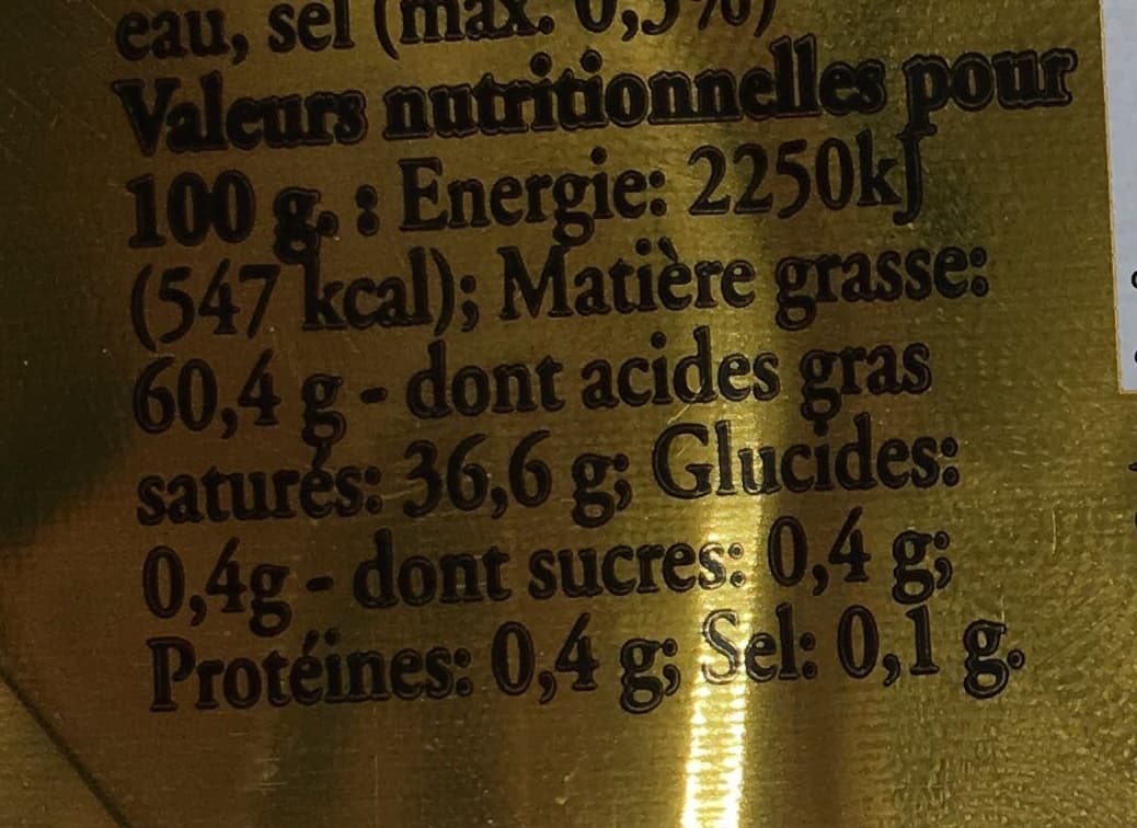 MonBocage Beurre doux à teneur réduite en M.G. (60%) packshot