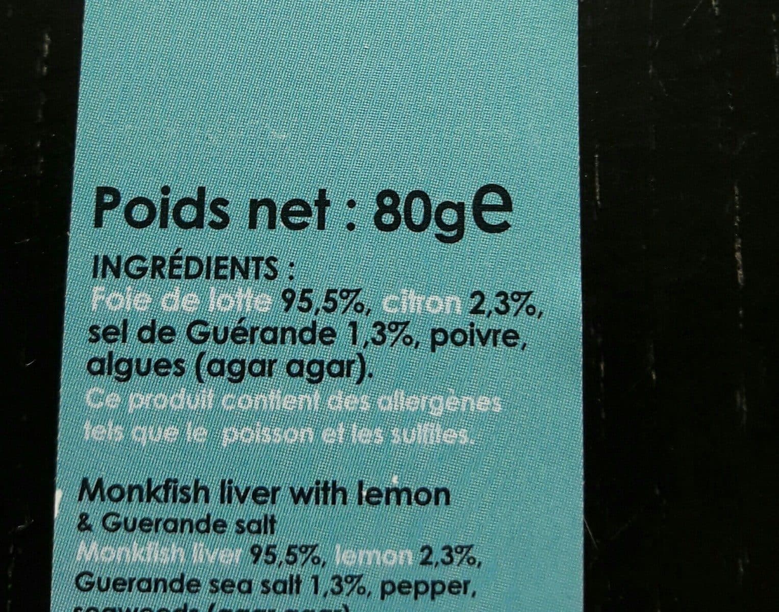 Open Food Facts Foie de lotte au citron et sel de guerande packshot