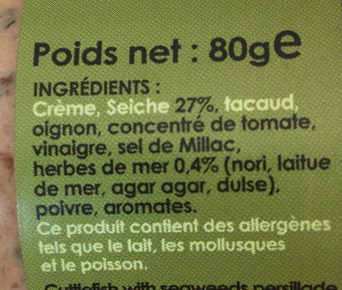 L'atelier du cuisinier Seiche persillée aux herbes de mer packshot