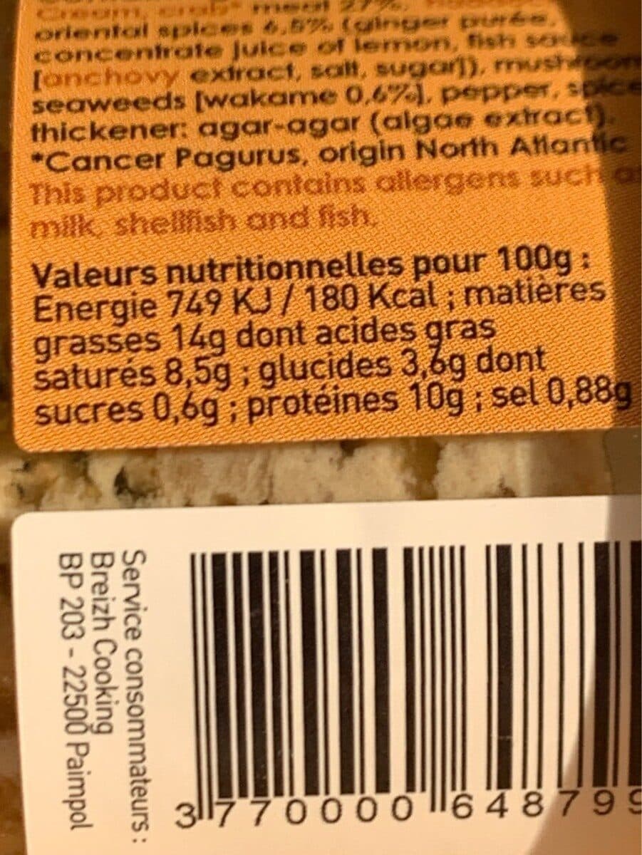 Open Food Facts Crabe Wakame et condiments d'Orient packshot