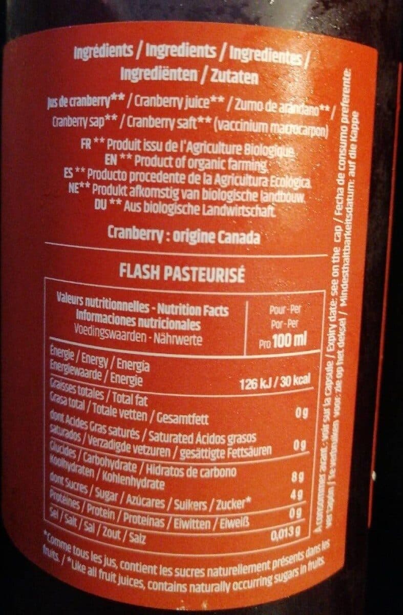 Biofrutti 100 PUR JUS de cranberry packshot