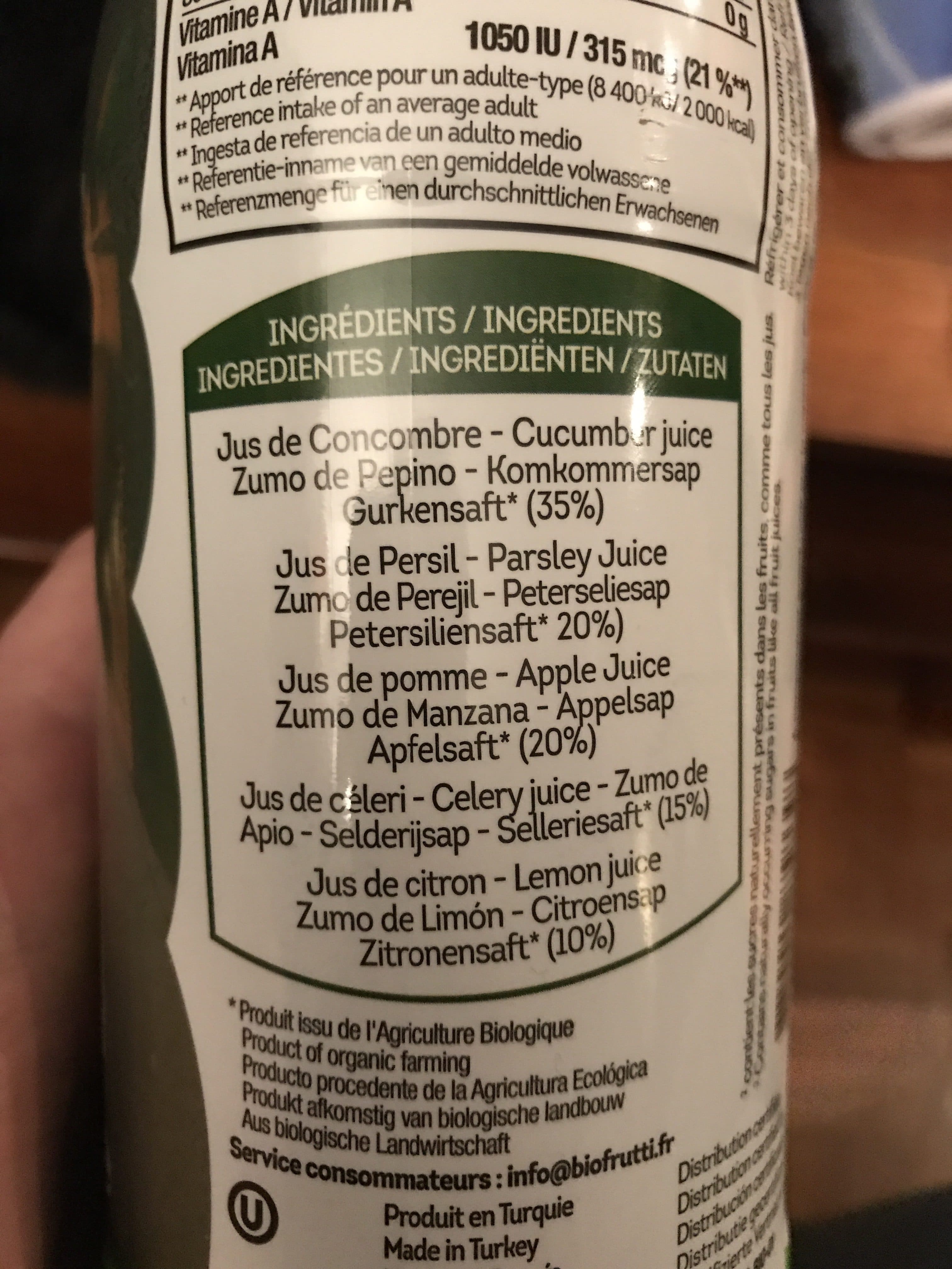 Biofrutti Vite un vert packshot